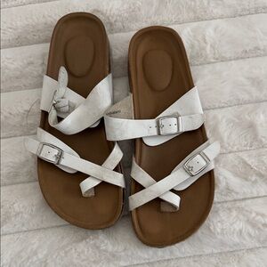 Used White Strappy Sandals